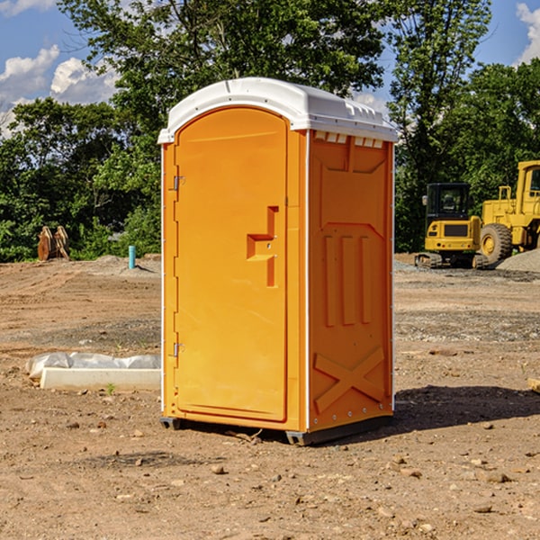 how often are the portable toilets cleaned and serviced during a rental period in Coffey County